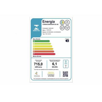 Imagem de Ar Condicionado Inverter Samsung Windfree Cassete 4 Via Sem Vento 18.000 Btus Quente/Frio 220v