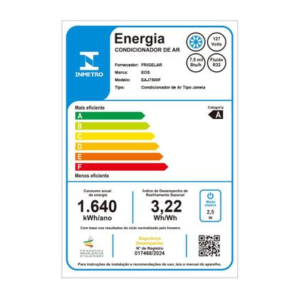 Imagem de Ar-Condicionado Janela 7500 BTUs EOS Só Frio EAJ7500F 110V
