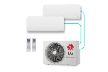 Imagem de Ar-Condicionado LG AI Dual Inverter Voice Bi-Split Frio (Evaporadoras 9.000+9.000 BTU) 220V