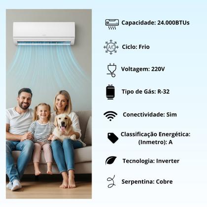 Imagem de Ar Condicionado LG DUAL Inverter Voice +IA 24000 BTUs Frio 220V S3-Q24K231B