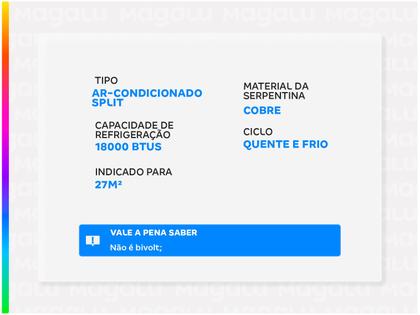 Imagem de Ar-condicionado Split 18.000 BTUs Philco ON-OFF Quente e Frio PAC18QI