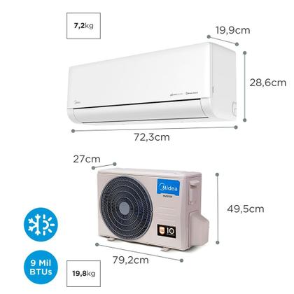Imagem de Ar Condicionado Split 9000 BTUs Inverter AI Ecomaster EZVQA09M5 Quente/Frio Midea