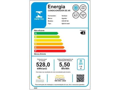 Imagem de Ar Condicionado Split Agratto 12000 BTUS Frio 220V ICS12F-02