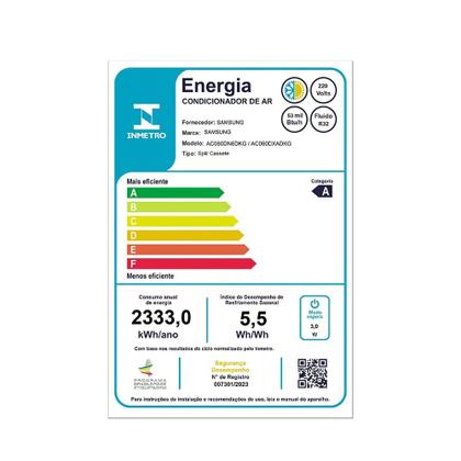 Imagem de Ar Condicionado Split Cassete Inverter Samsung 360º WindFree 53.000 Btus Quente e Frio 220v R-32