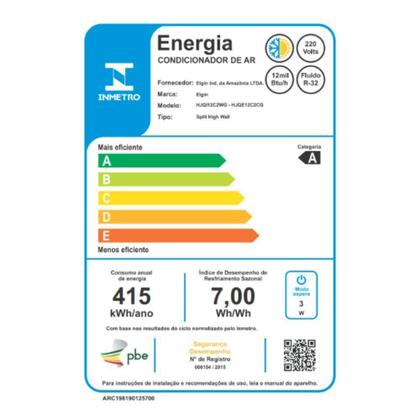 Imagem de Ar Condicionado Split Elgin Eco Inverter III Wi-Fi 12000 BTUs Quente e Frio 220V HJQE12C2CG