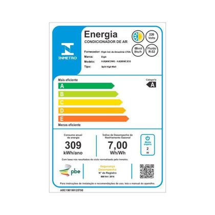 Imagem de Ar Condicionado Split Elgin Eco Inverter III Wi-Fi 9000 BTUs Quente e Frio 220V HJQC09C2WGCG
