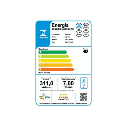 Imagem de Ar Condicionado Split Hi Wall Agratto Zen Top Inverter 9.000 Btus Frio 220V R-32