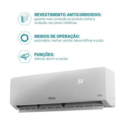 Imagem de Ar Condicionado Split Hi Wall Eco Inverter PAC12FC Philco 12.000 Btus Frio 220v R-32