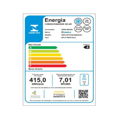 Imagem de Ar Condicionado Split Hi Wall Inverter Gree G-Side 12000 BTU/h Frio GWC12ATCXB-D6DNA3C  220 Volts