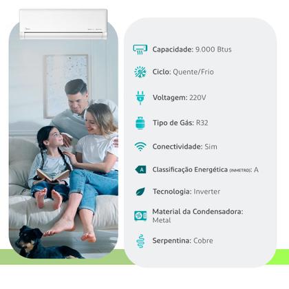 Imagem de Ar Condicionado Split Hi Wall - Inverter R-32 - AI Ecomaster - Midea - 9.000 BTUs - Quente-Frio - 220V Monofásico