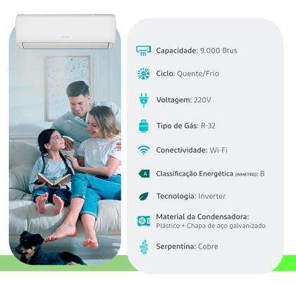 Imagem de Ar Condicionado Split Hi Wall - Inverter R-32 - G-classic - Gree - 9.000 BTUs - Quente-Frio - 220V Monofásico