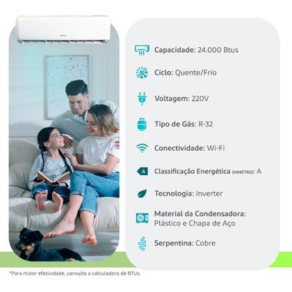 Imagem de Ar Condicionado Split Hi Wall - Inverter R-32 - G-top Auto - Gree - 24.000 BTUs - Quente-Frio - 220V Monofásico