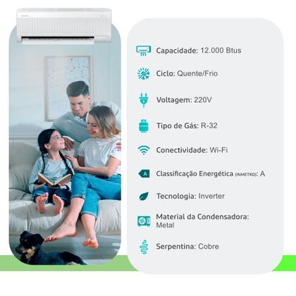 Imagem de Ar Condicionado Split Hi Wall - Inverter R-32 - Windfree AI Pro - Samsung - 12.000 BTUs - Quente-Frio - 220V Monofásico