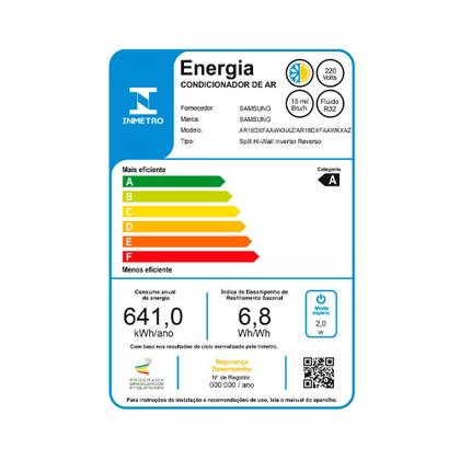 Imagem de Ar Condicionado Split Hi Wall Inverter Samsung WindFree Connect AI 18.000 Btus Quente e Frio 220V R-32