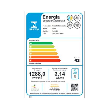Imagem de Ar Condicionado Split Hi Wall Philco 18000 BTUS/h Quente e Frio PAC18QI  220 Volts