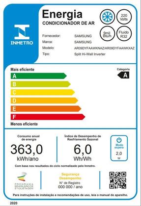 Imagem de Ar Condicionado Split Hi Wall Samsung WindFree AI Inverter 9.000 Btus Frio 220v R-32