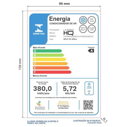 Imagem de Ar Condicionado Split HQ Hi Wall Inverter 9.000 BTU/h Frio Monofásico Branco VIHT9KCO3S2S13 - 220V
