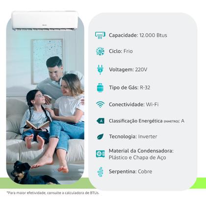 Imagem de Ar Condicionado Split Hw G-top Auto Inverter R-32 Gree 12000 Btus Frio 220V Monofásico GWC12ATC-D6DNA1A/I