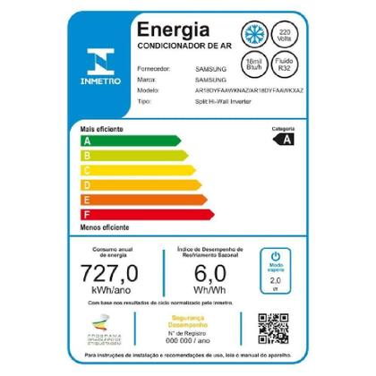 Imagem de Ar Condicionado Split Inverter Samsung WindFree AI 18000 BTUs Frio 220V AR18DYFAAWKXAZ