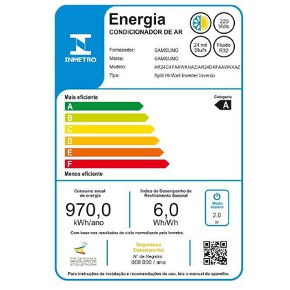 Imagem de Ar Condicionado Split Inverter Samsung WindFree AI 24000 BTUs Quente/Frio 220V AR24DXFAAWKXAZ