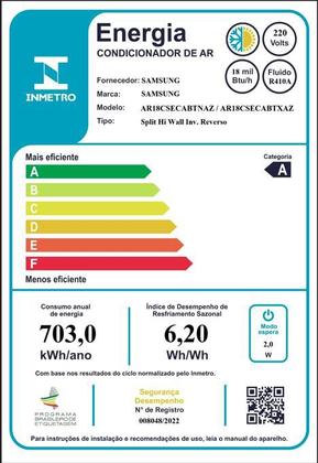 Imagem de Ar Condicionado Split Inverter Samsung WindFree Black Edition 18.000 Btus Quente e Frio 220v