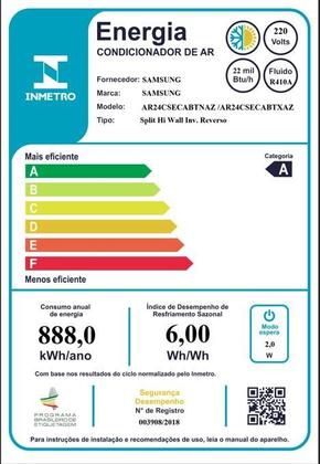 Imagem de Ar Condicionado Split Inverter Samsung WindFree Black Edition 24.000 Btus Quente e Frio 220v