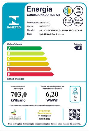 Imagem de Ar-condicionado Split Inverter Samsung WindFree Black Edition Sem Vento 18.000 BTUs Quente e Frio AR18CSECABTNAZ 220V
