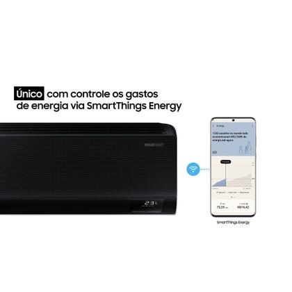 Imagem de Ar-condicionado Split Inverter Samsung WindFree Black Edition Sem Vento 18.000 BTUs Quente e Frio AR18CSECABTNAZ 220V