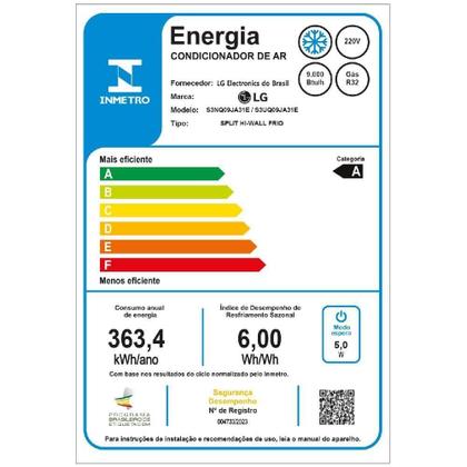 Imagem de Ar Condicionado Split LG AI Smart Inverter Voice 9000 BTUs Frio 220V S3-Q09JA31E