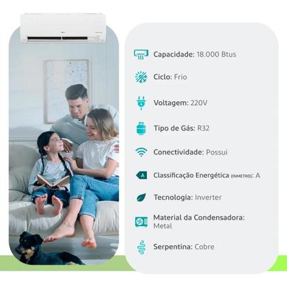 Imagem de Ar condicionado split lg dual voice 18000 btus frio 220v wifi