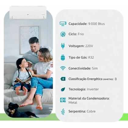 Imagem de Ar condicionado split lg dual voice 9000 btus frio 220v wifi