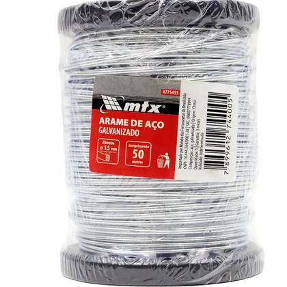 Imagem de Arame de aço Galvanizado 1,5 mm x 50 metros - 4775455 - MTX