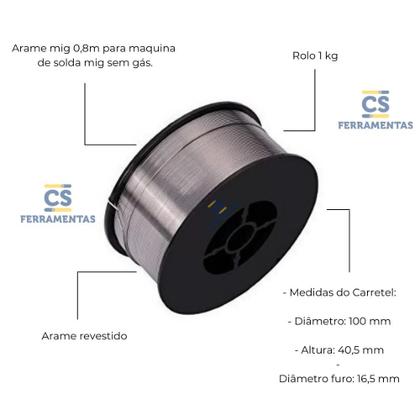 Imagem de Arame De Solda Mig 0,8 1kg Para Uso Sem Gás