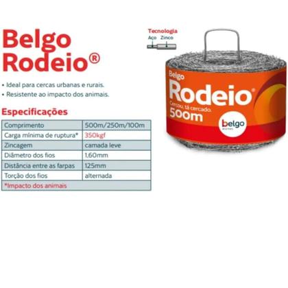 Imagem de Arame Farpado 500M F16 Rodeio Belgo