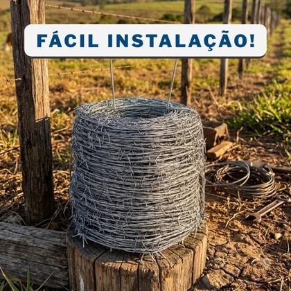 Imagem de Arame Farpado Para Cerca Rural Wagyu Rolo Com 500m Aço Galvanizado 1,6mm Resistente 250kgf
