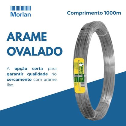 Imagem de Arame Liso Ovalado Galvanizado 16x14 1000 Metros para Cerca Rural Gado Resistente