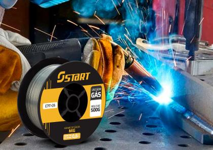 Imagem de Arame Para Solda Mig Uso Sem Gás 0.8mm - Kit 2 Rolos De 0.5kg Start