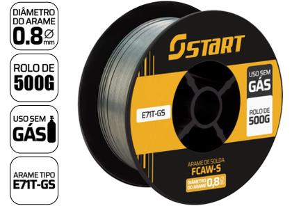 Imagem de Arame Para Solda Mig Uso Sem Gás 0.8mm - Kit 3 Rolos De 0.5kg E71t-gs Start
