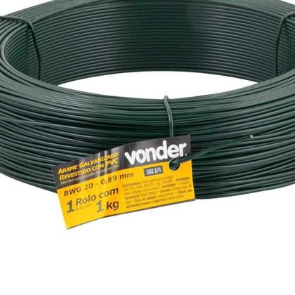 Imagem de Arame Revestido Pvc Verde Rolo 1kg BWG20 VONDER