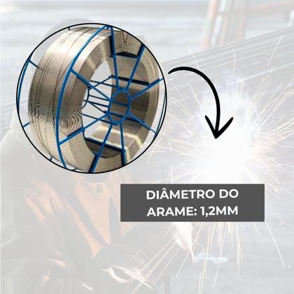 Imagem de Arame Solda Mig Inox 316l 1,2mm Uso Com Gás Rolo Com 15kg