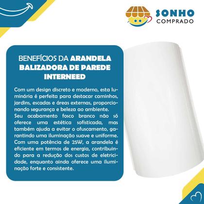 Imagem de Arandela balizadora de parede branca fosca 25W PP 065913 InterNEED