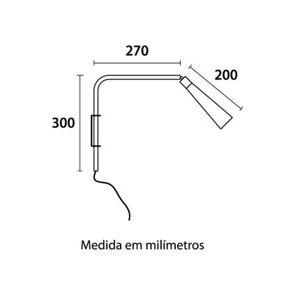 Imagem de Arandela de Leitura Blumenau Tube Gu10 Bivolt Preto