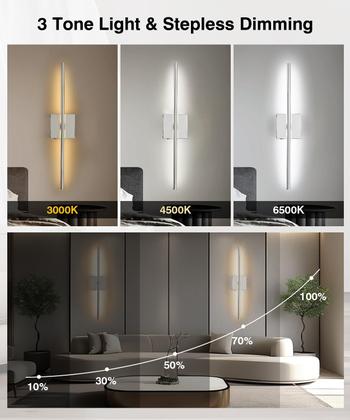 Imagem de Arandela de parede CASGAL Wireless LED 26,6", pacote com 2