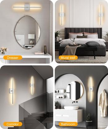 Imagem de Arandela de parede CASGAL Wireless LED 26,6", pacote com 2