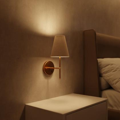 Imagem de Arandela De Parede Clássica alumínio Bivolt Com Interruptor e Cúpula Ref 05 Com Lâmpada Branco Quente