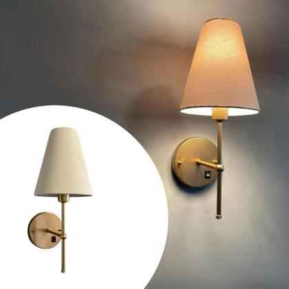 Imagem de Arandela De Parede Clássica alumínio Bivolt Com Interruptor e Cúpula Ref 05 Com Lâmpada Branco Quente