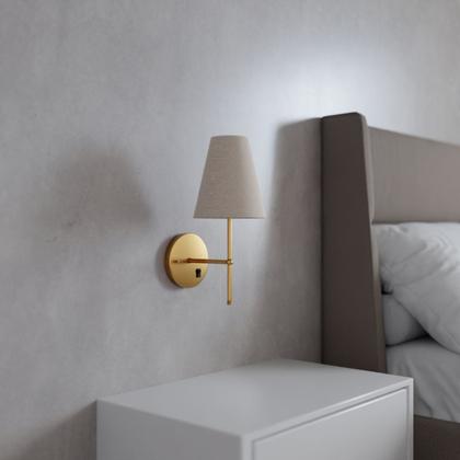 Imagem de Arandela De Parede Clássica alumínio Bivolt Com Interruptor e Cúpula Ref 05 Com Lâmpada Branco Quente