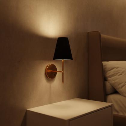 Imagem de Arandela De Parede Clássica alumínio Bivolt Com Interruptor e Cúpula Ref 05 Com Lâmpada Branco Quente