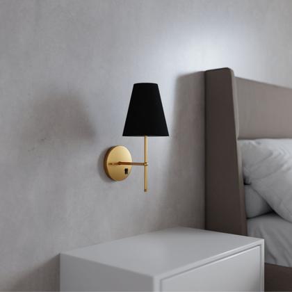 Imagem de Arandela De Parede Clássica alumínio Bivolt Com Interruptor e Cúpula Ref 05 Com Lâmpada Branco Quente