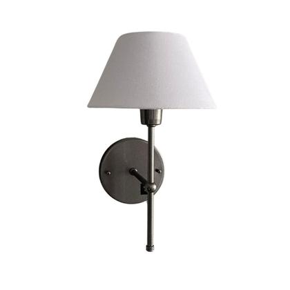 Imagem de Arandela De Parede Clássica Chumbo Com Interruptor e Cúpula branca e lâmpada branco frio Sala Quarto Dormitório, Banheiro, Escritório